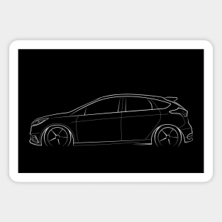 Ford Focus ST - profile stencil, white Magnet